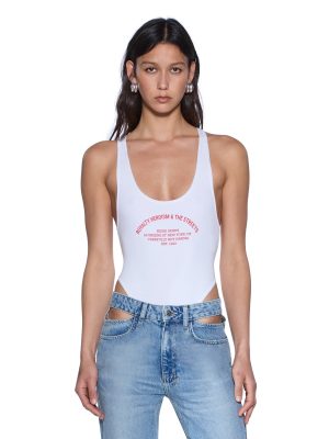 VARSITY LARA BODYSUIT WHITE