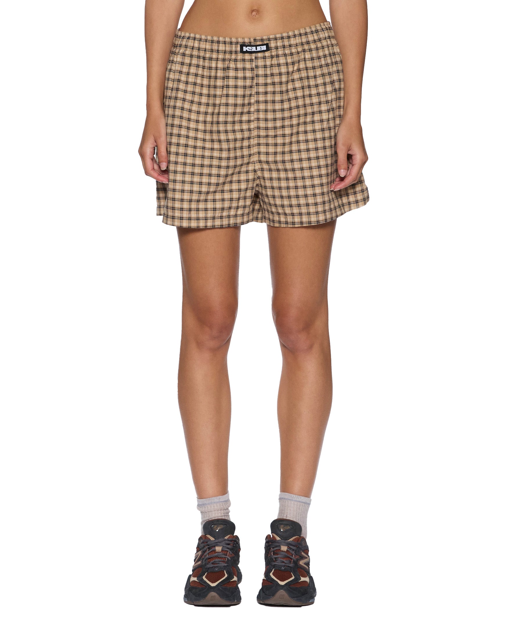 BOXER SHORTS TAN PLAID