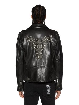 EAGLE LEATHER JACKET BLACK