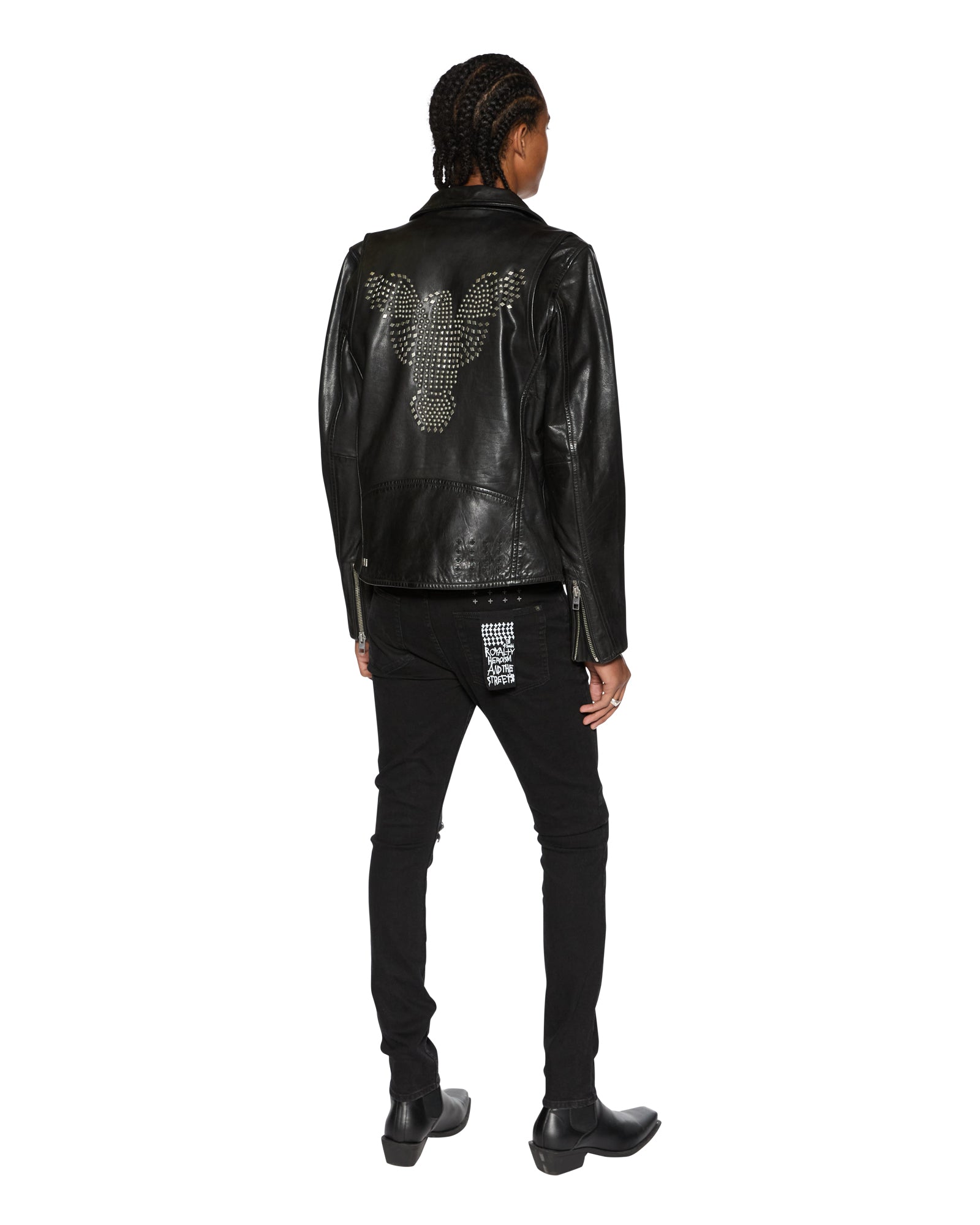 EAGLE LEATHER JACKET BLACK - Image 6