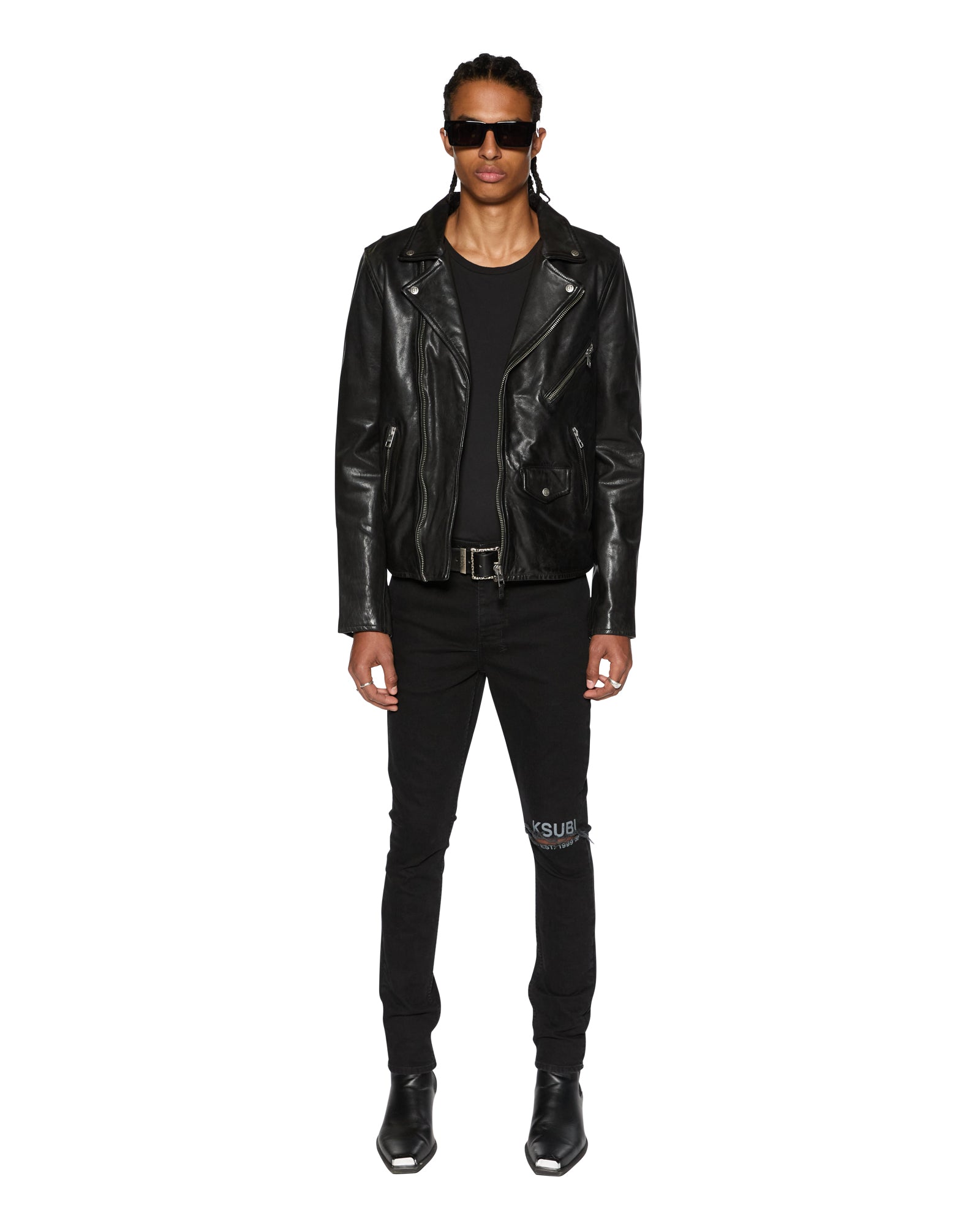 EAGLE LEATHER JACKET BLACK - Image 2