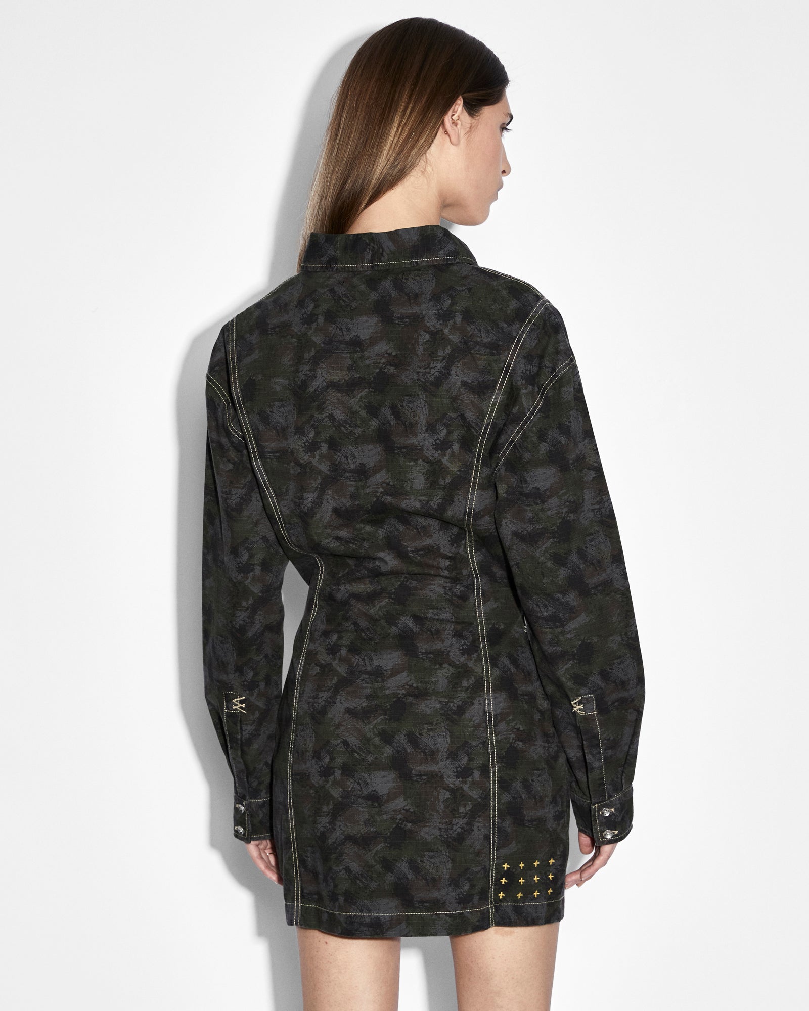 CUTOUT SHIRT DRESS CAMO - Image 3