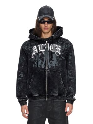 KSUBI X ALICE HOLLYWOOD GRAPHIC ZIP HOODIE BLACK