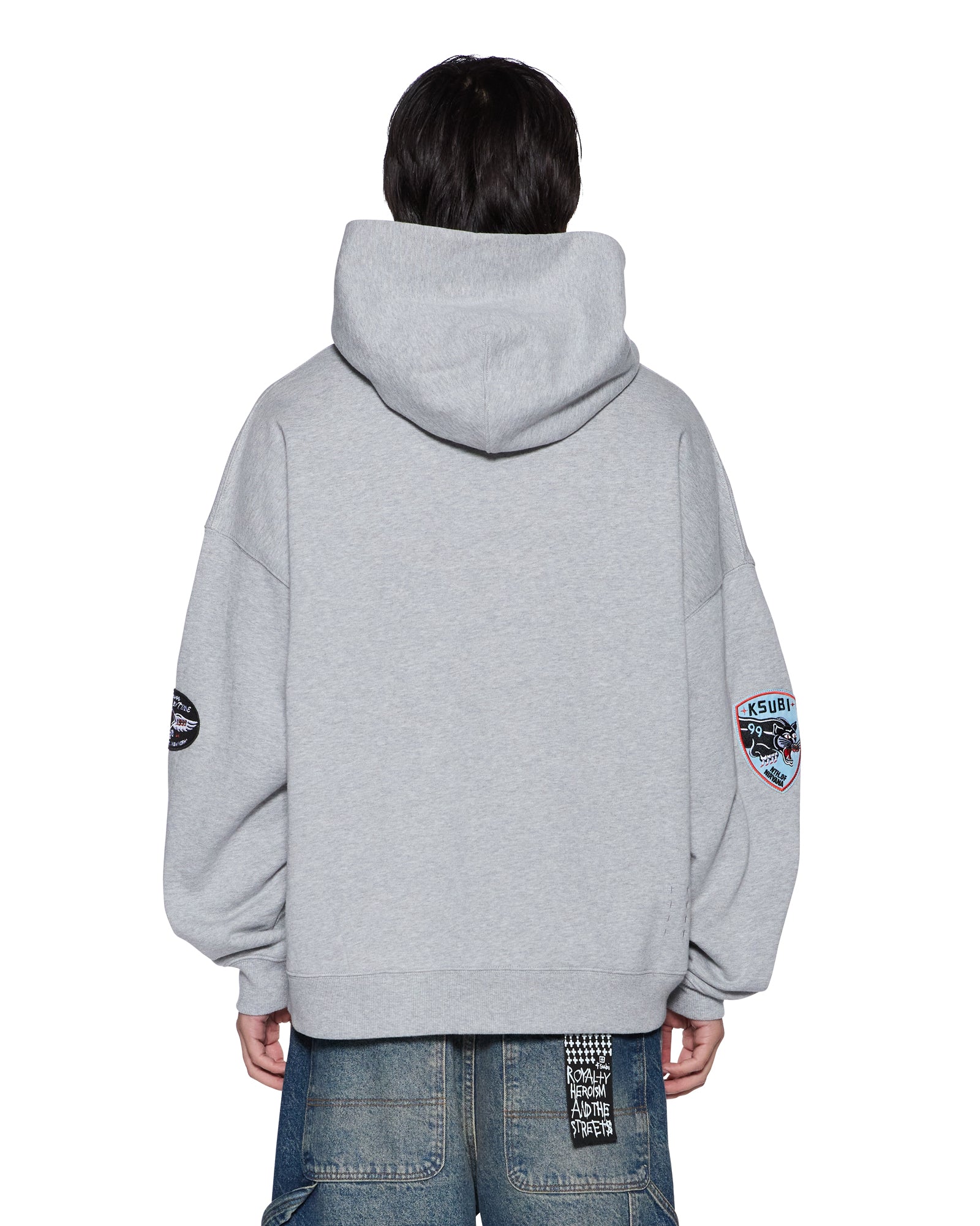 PATCHED EKCESS HOODIE GREY MARLE - Image 4