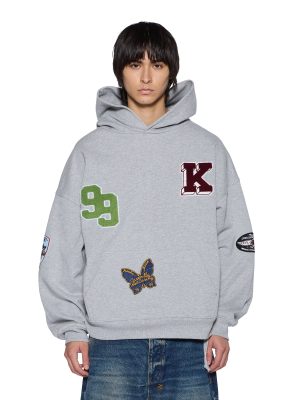 PATCHED EKCESS HOODIE GREY MARLE