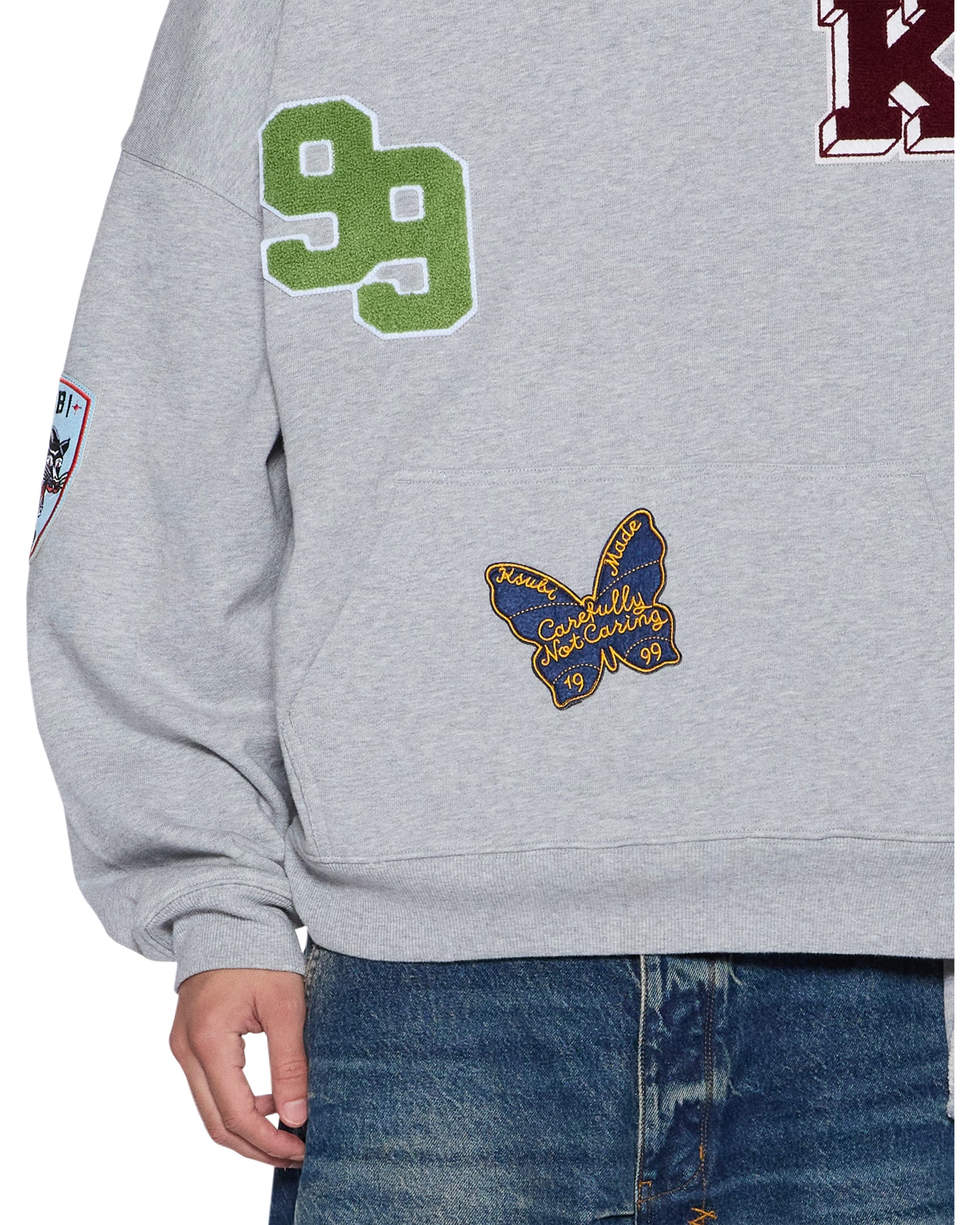 PATCHED EKCESS HOODIE GREY MARLE - Image 3