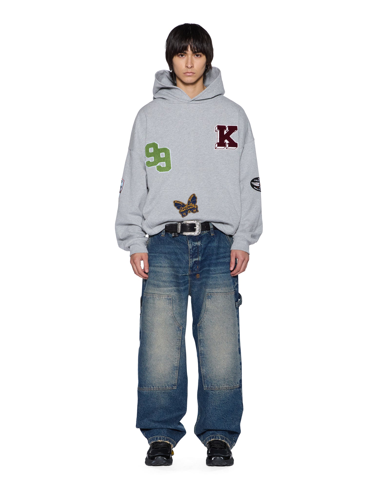 PATCHED EKCESS HOODIE GREY MARLE - Image 2
