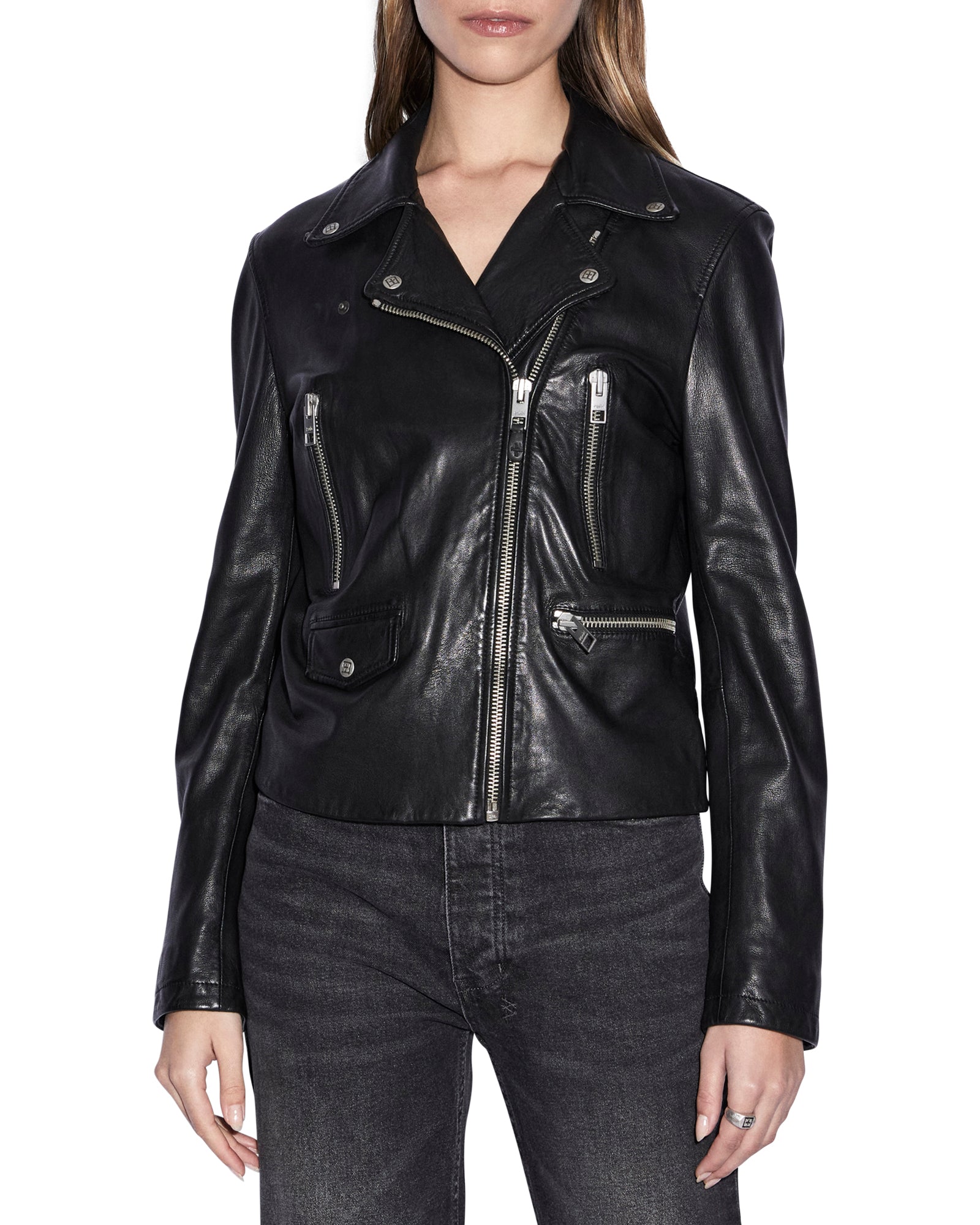 AMPLIFY LEATHER JACKET BLACK - Image 2