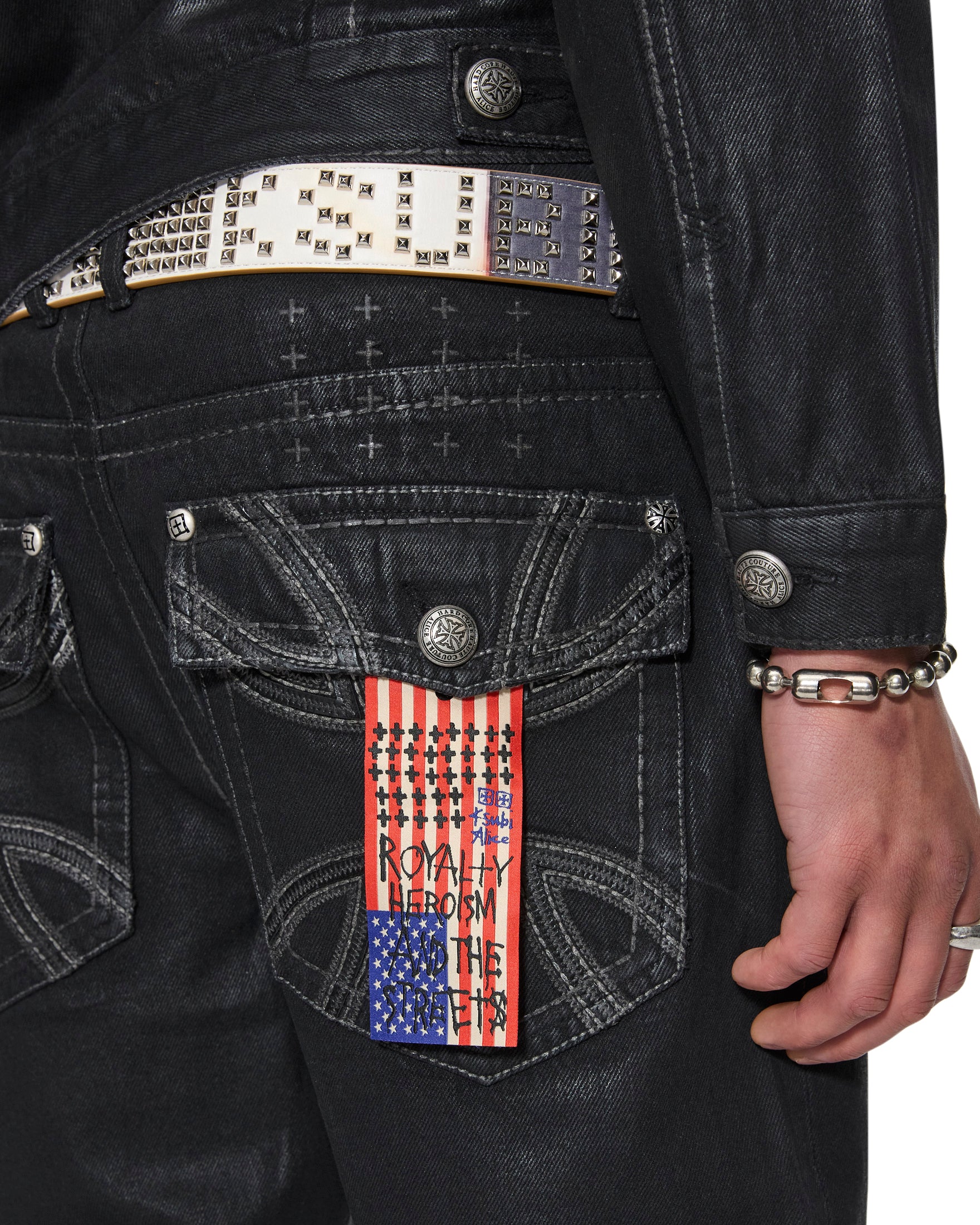 KSUBI X ALICE HOLLYWOOD LEATHER STUDDED FLAG BELT - Image 5