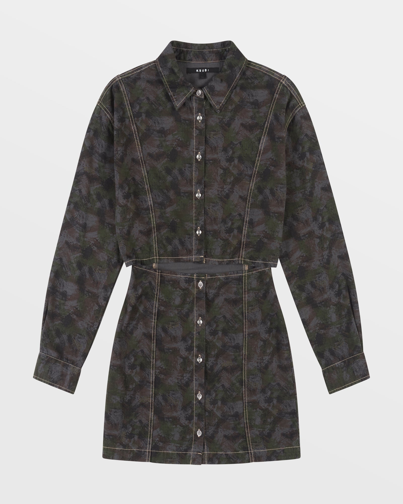 CUTOUT SHIRT DRESS CAMO - Image 5