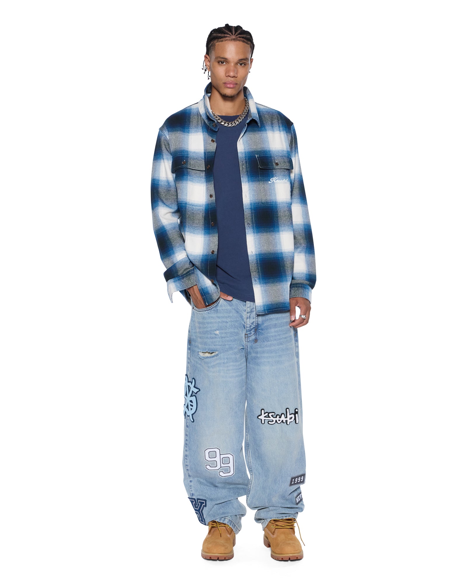 ROSEBOWL LS SHIRT SALTED BLUE - Image 2