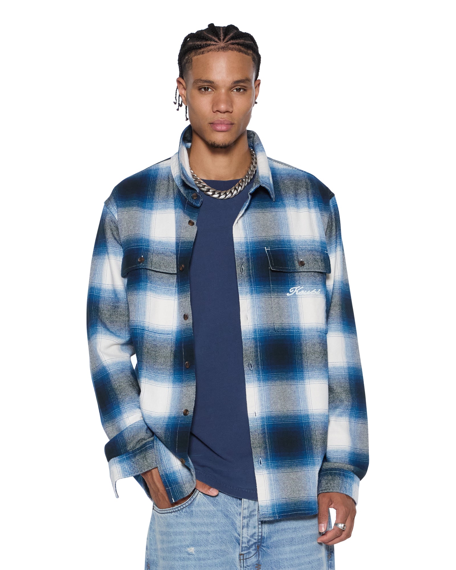 ROSEBOWL LS SHIRT SALTED BLUE - Image 3