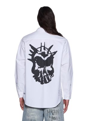 GRAFFITI ANTI BUTTON DOWN LS SHIRT WHITE