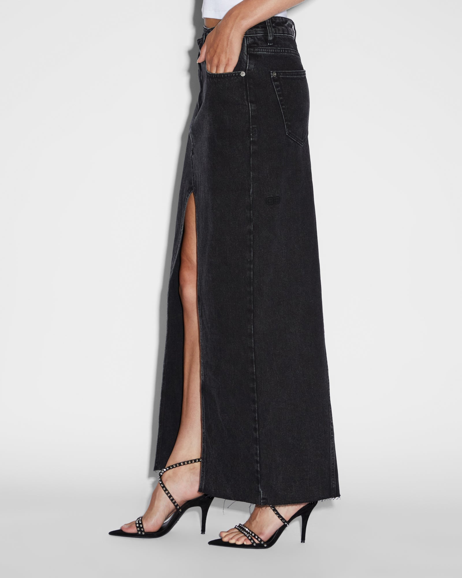 RELAX MAXI SKIRT WASHED BLACK - Image 4