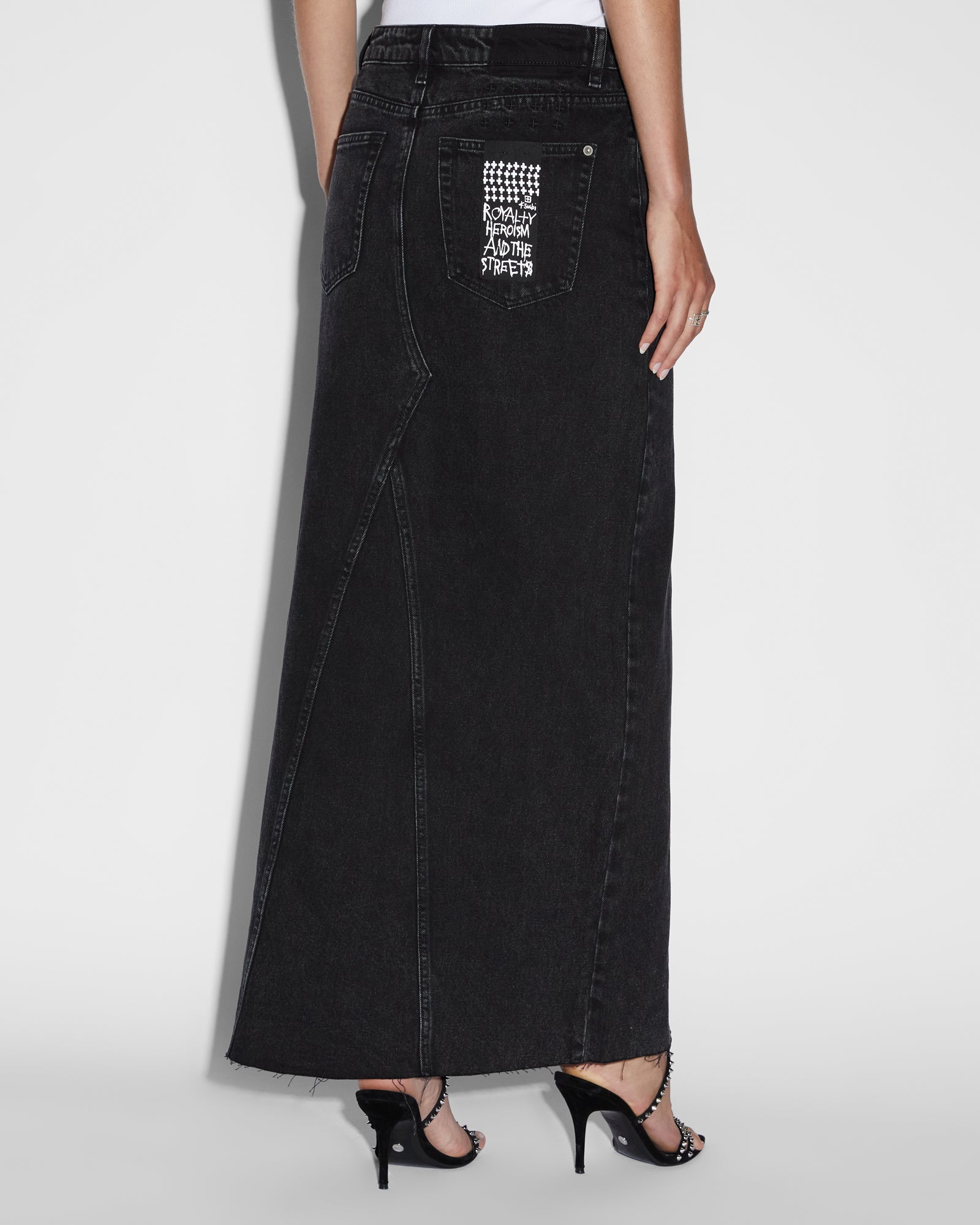 RELAX MAXI SKIRT WASHED BLACK - Image 3