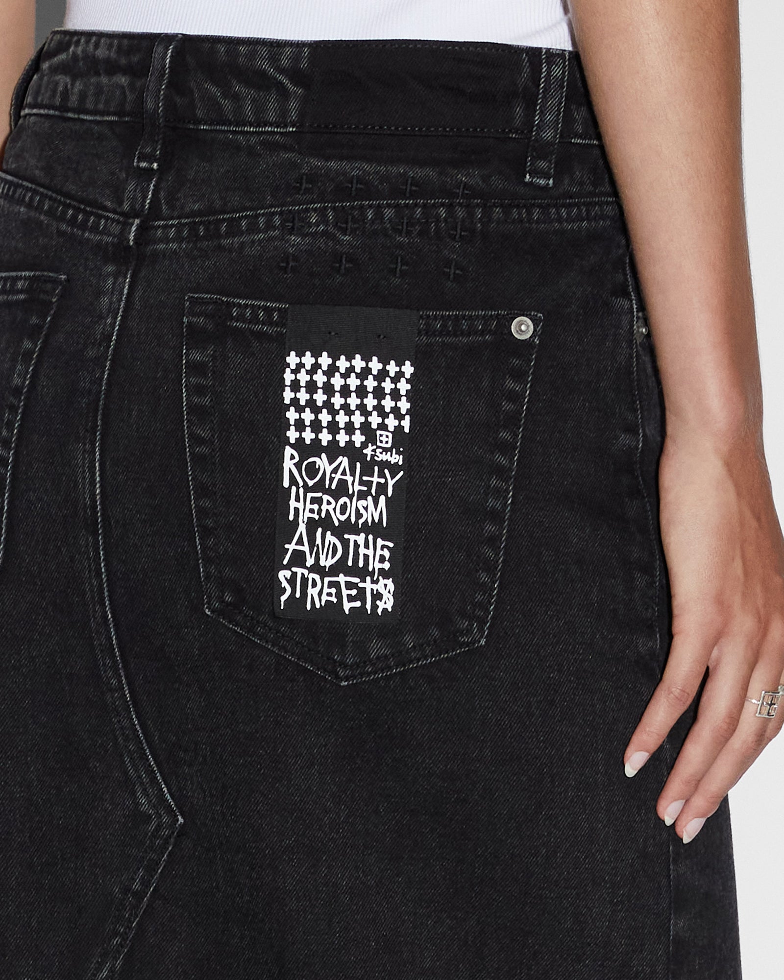 RELAX MAXI SKIRT WASHED BLACK - Image 6