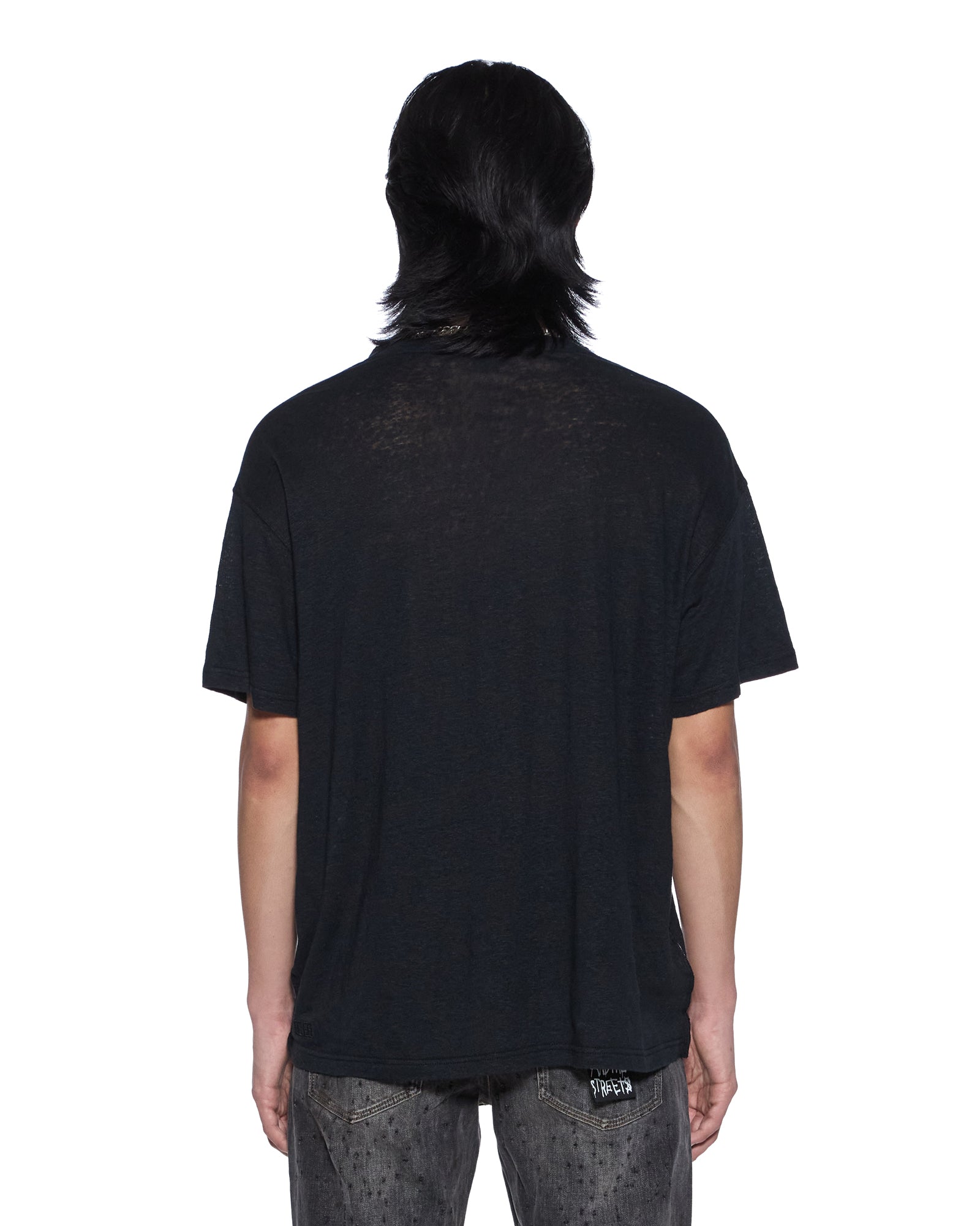 SID LINEN SS TEE JET BLACK - Image 4
