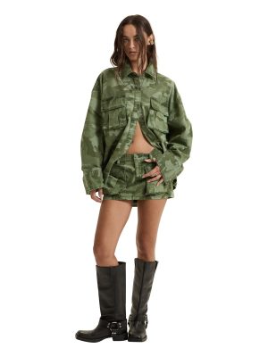MICRO MINI CARGO SKIRT HASH CAMO
