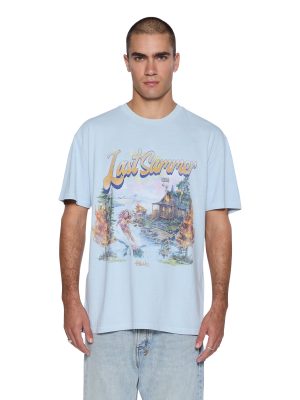 LAST SUMMER BIGGIE SS TEE BLUE MIST