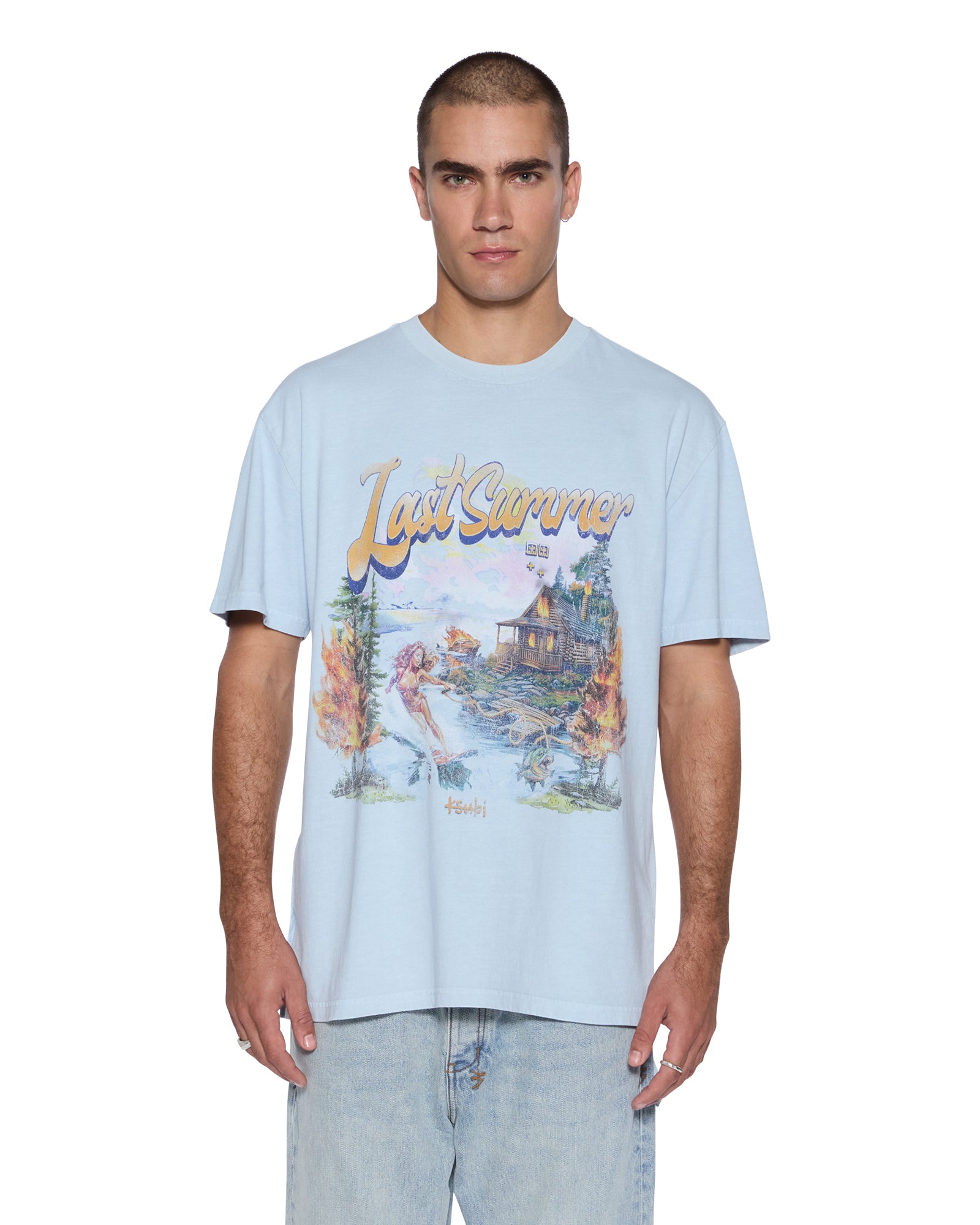 LAST SUMMER BIGGIE SS TEE BLUE MIST