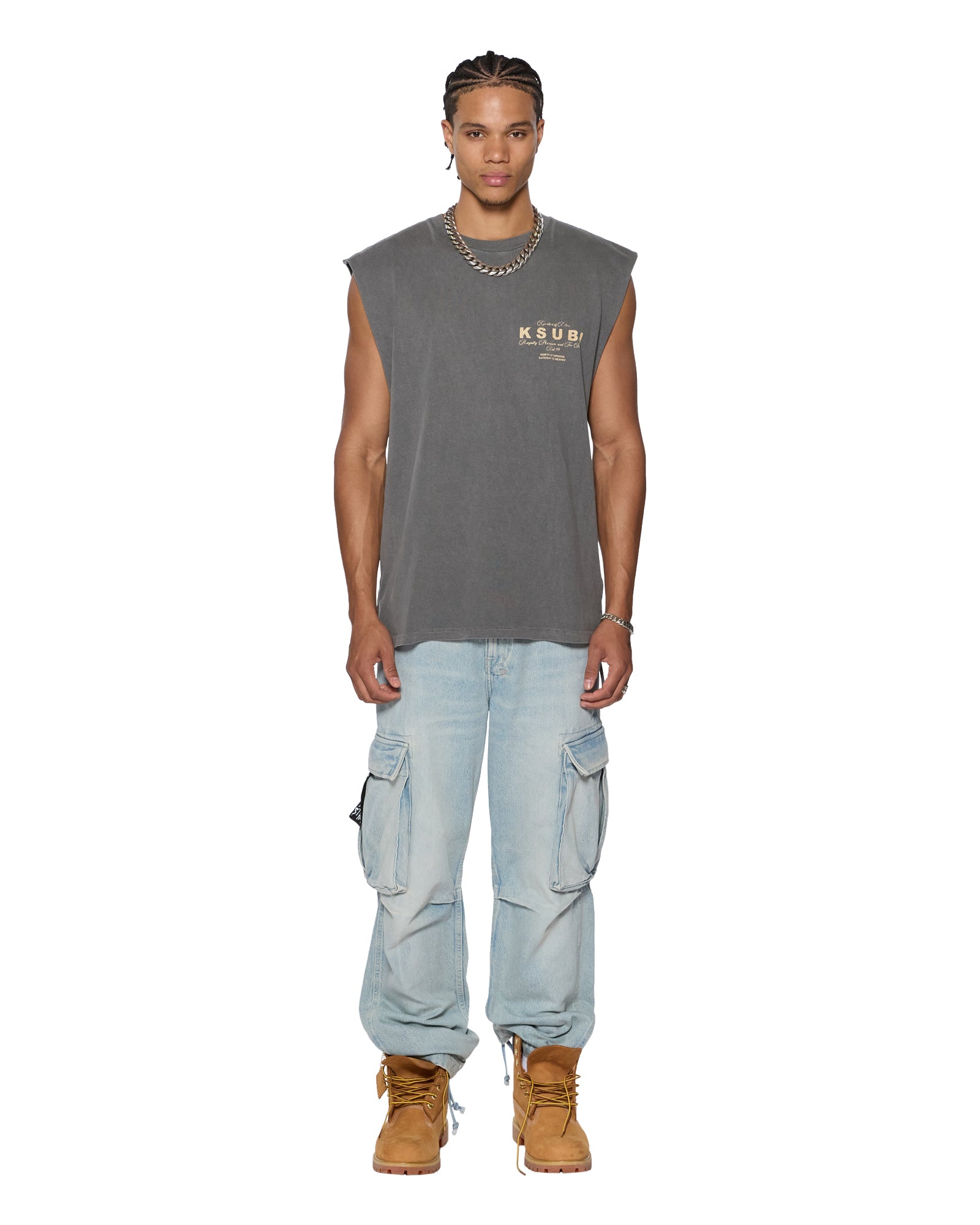 LOCK CUT OFF TEE CHARCOAL - Image 3