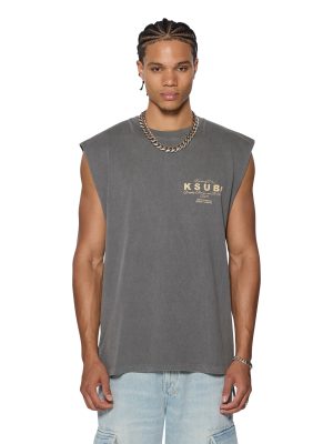 LOCK CUT OFF TEE CHARCOAL