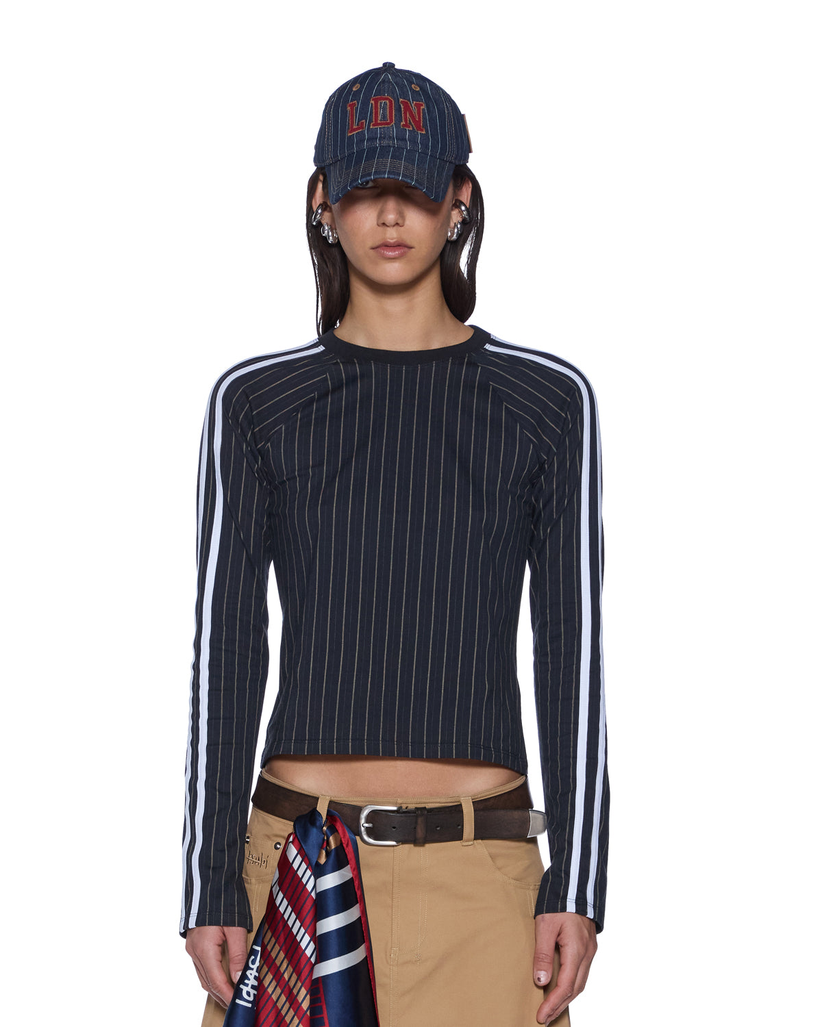 PORTER LS TOP BLACK PINSTRIPE - Image 3