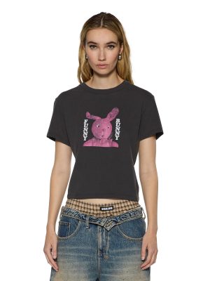 FUNNY BUNNY SHRUNKEN SS TEE WASHED BLACK