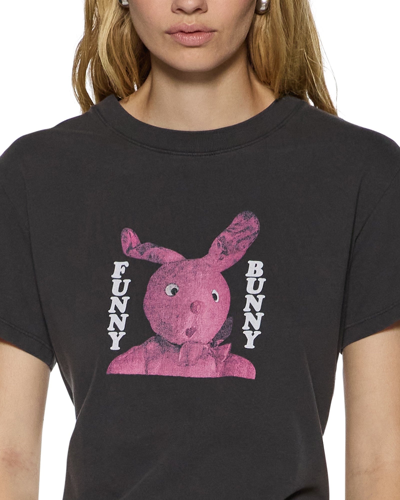 FUNNY BUNNY SHRUNKEN SS TEE WASHED BLACK - Image 4