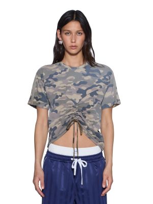 RUCHED EVERYDAY SS TEE CAMO