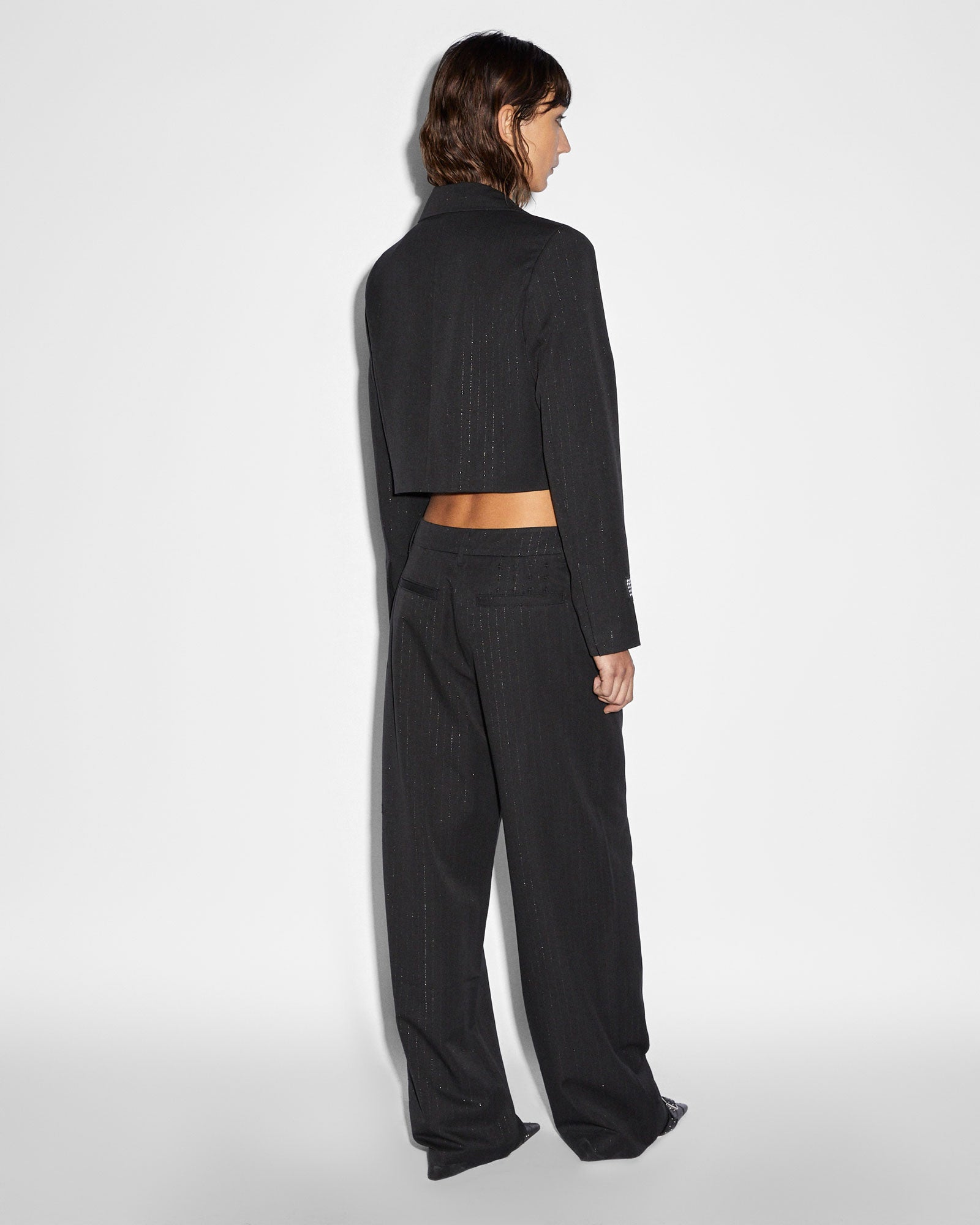 LONDON CROP BLAZER PINSTRIPE - Image 4