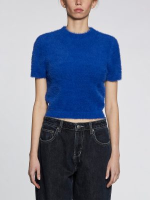 CYBER SS KNIT TOP COBALT